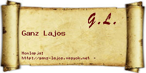 Ganz Lajos névjegykártya